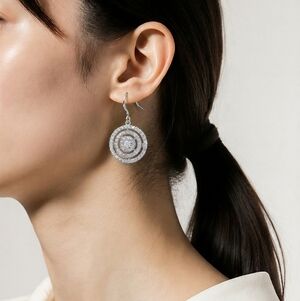 Sterling silver cz hoop earrings dangle hoops